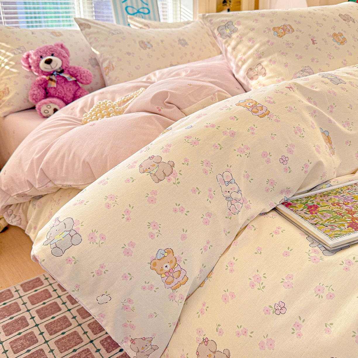 91家纺网 家纺一手货源 找家纺 名品家纺 2026新款100%纯棉四件套系列 春日来信