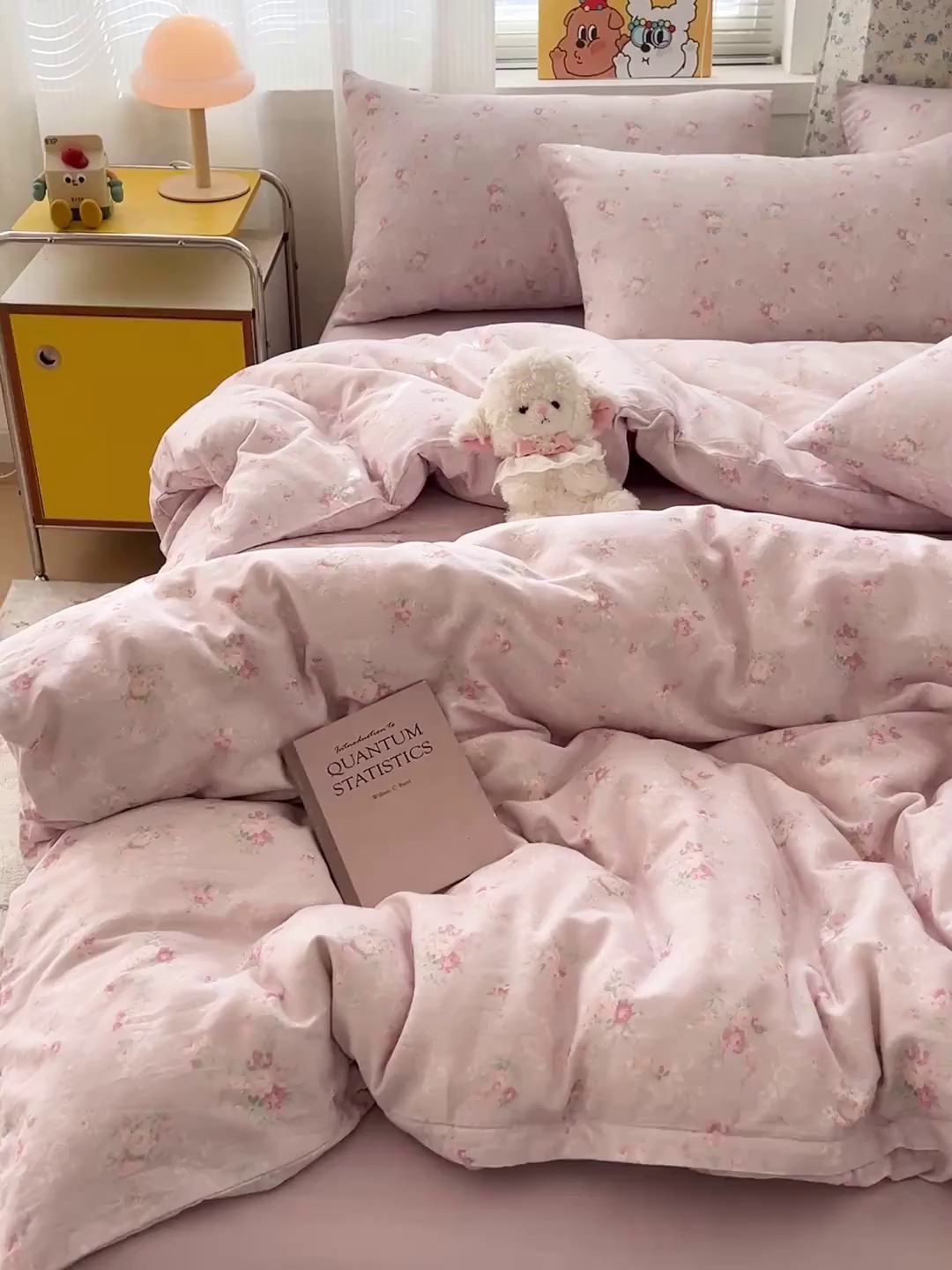 91家纺网 家纺一手货源 找家纺 麦伦家居 2026春夏新品全棉有氧双层纱印花系列简约款四件套 浅梦紫