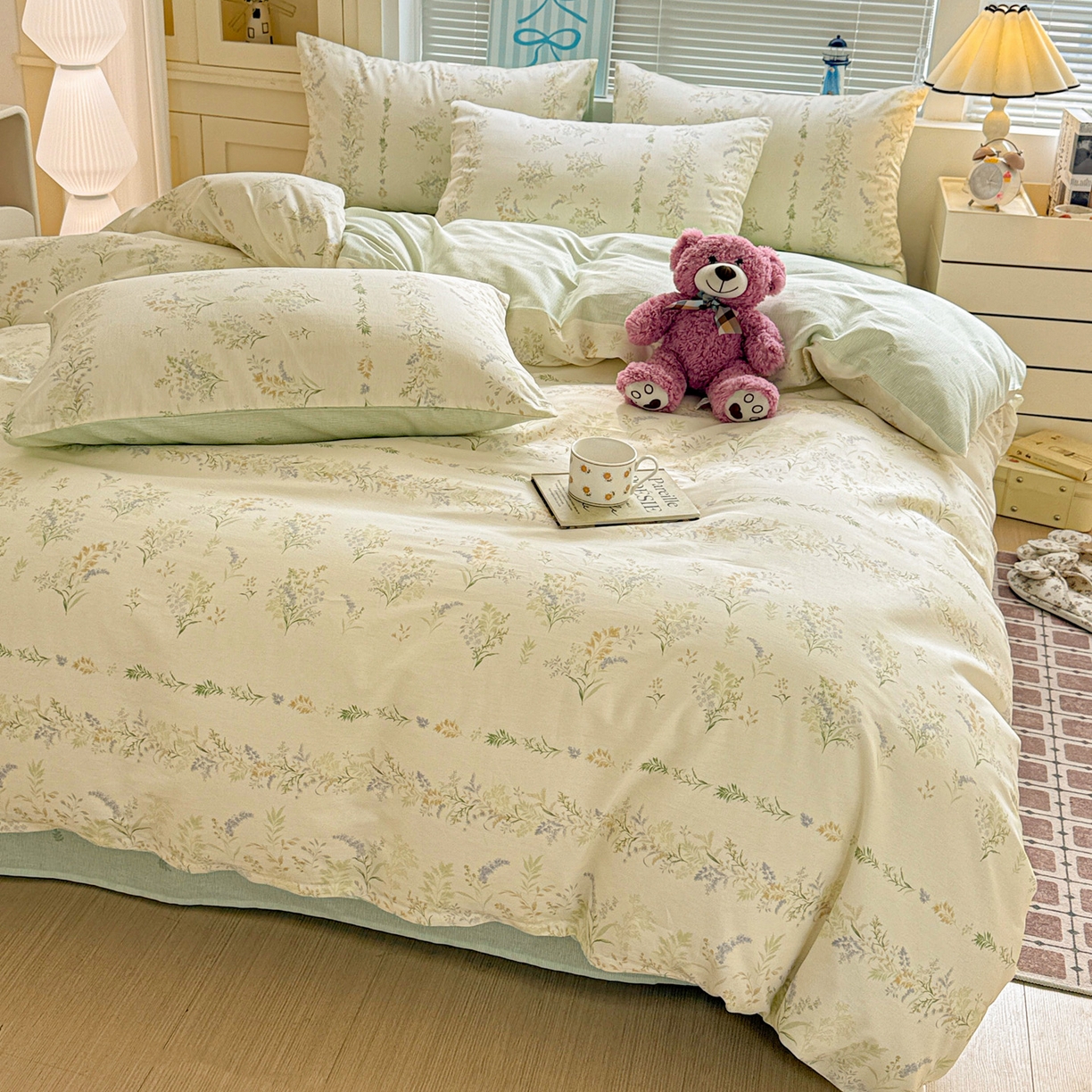 91家纺网 家纺一手货源 找家纺 名品家纺 2026新款100%纯棉四件套系列 春野絮语