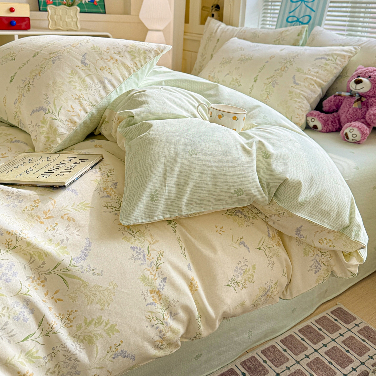 91家纺网 家纺一手货源 找家纺 名品家纺 2026新款100%纯棉四件套系列 春野絮语