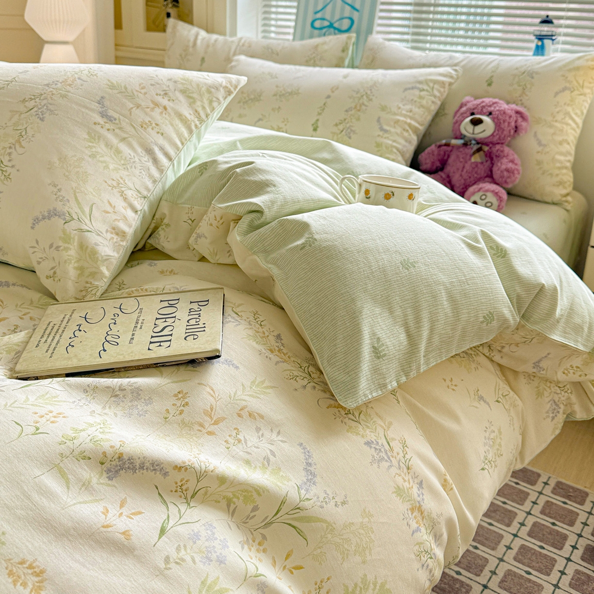 91家纺网 家纺一手货源 找家纺 名品家纺 2026新款100%纯棉四件套系列 春野絮语