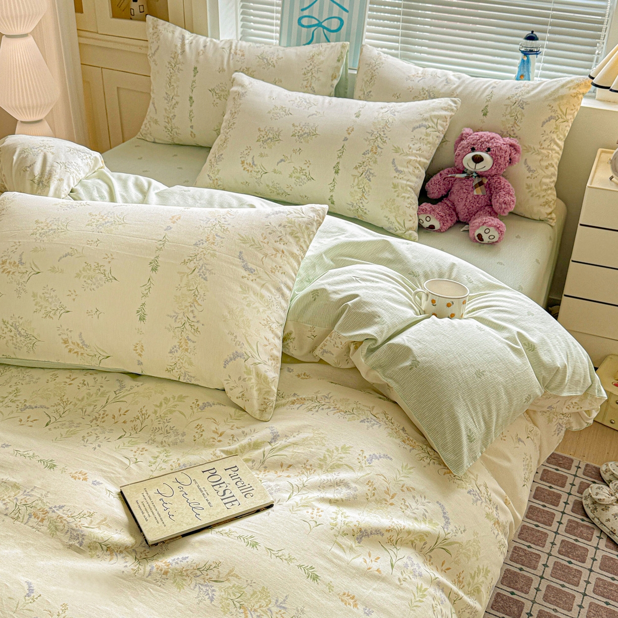 91家纺网 家纺一手货源 找家纺 名品家纺 2026新款100%纯棉四件套系列 春野絮语