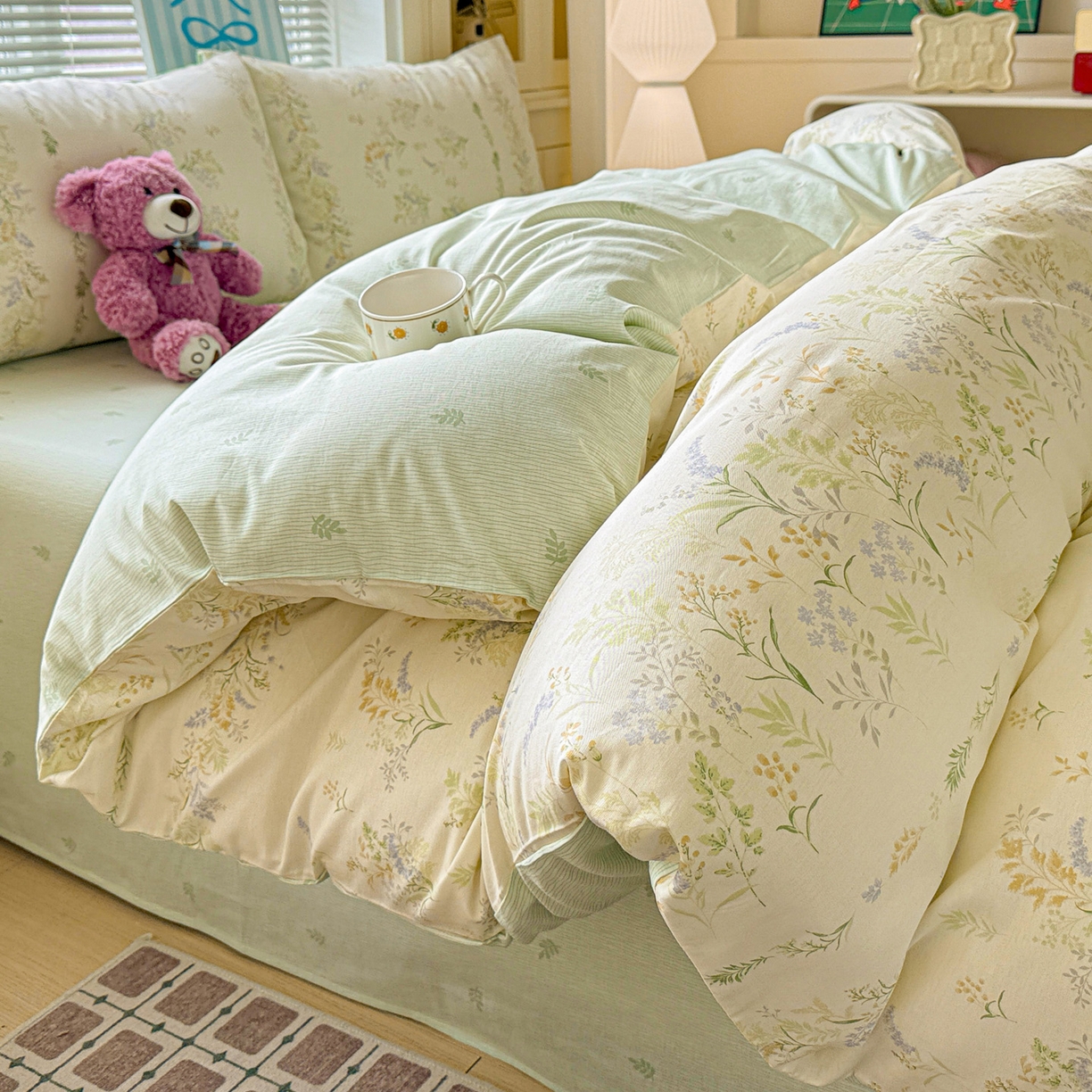 91家纺网 家纺一手货源 找家纺 名品家纺 2026新款100%纯棉四件套系列 春野絮语