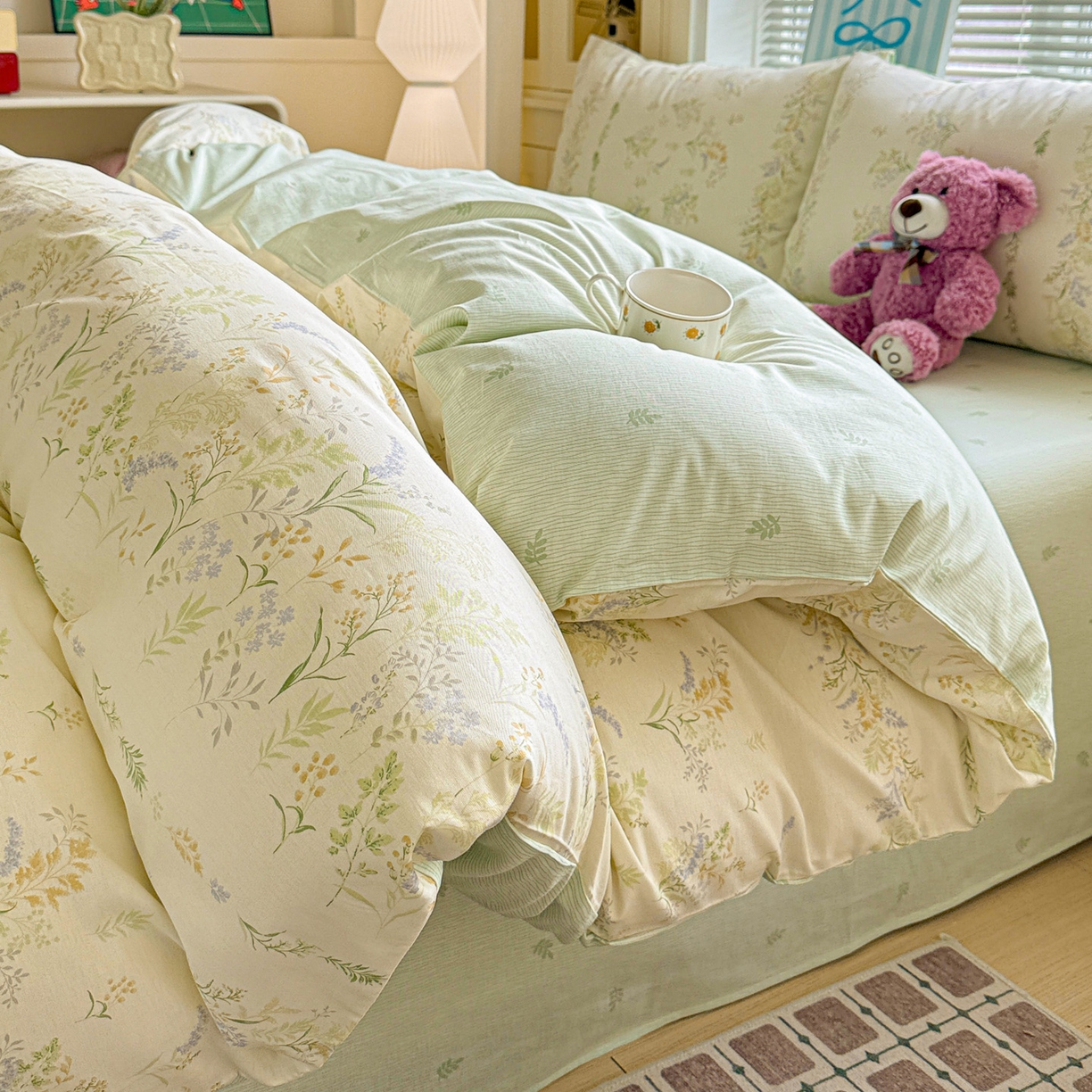 91家纺网 家纺一手货源 找家纺 名品家纺 2026新款100%纯棉四件套系列 春野絮语