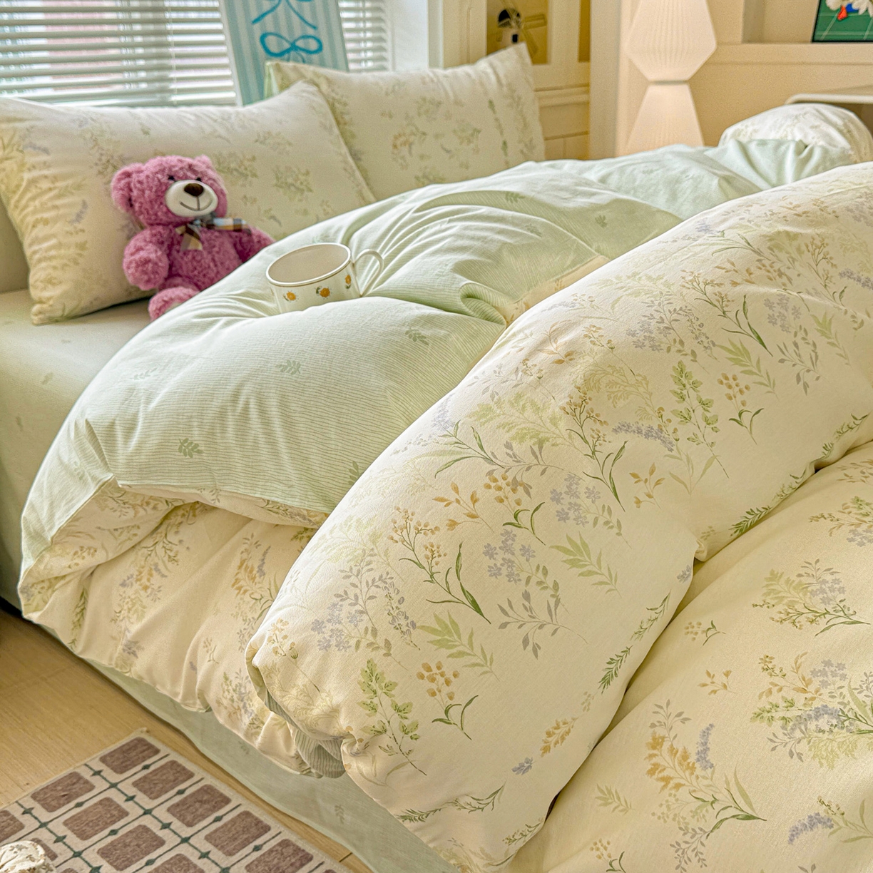 91家纺网 家纺一手货源 找家纺 名品家纺 2026新款100%纯棉四件套系列 春野絮语