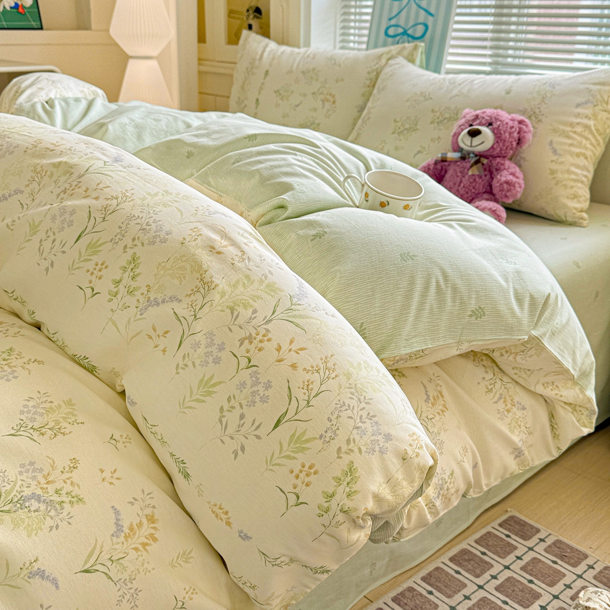 91家纺网 家纺一手货源 找家纺 名品家纺 2026新款100%纯棉四件套系列 春野絮语