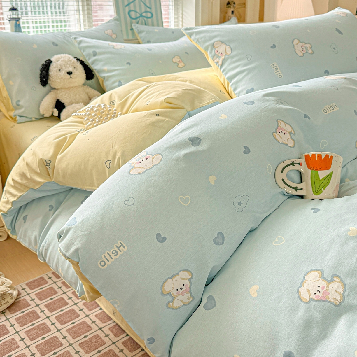 91家纺网 家纺一手货源 找家纺 名品家纺 2026新款100%纯棉四件套系列 提供买家秀 哈基米