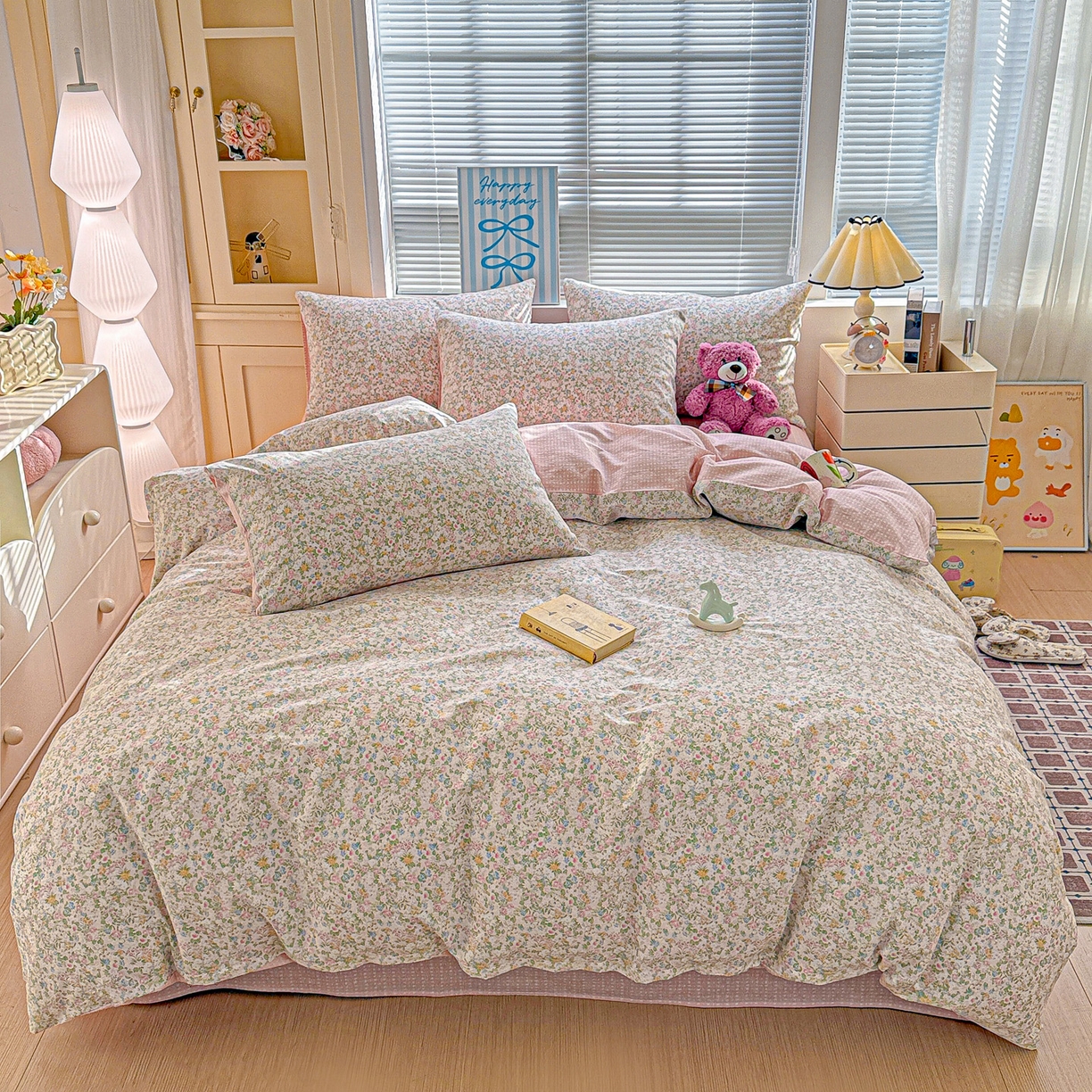 91家纺网 家纺一手货源 找家纺 名品家纺 2026新款100%纯棉四件套系列 提供买家秀 花夕印象