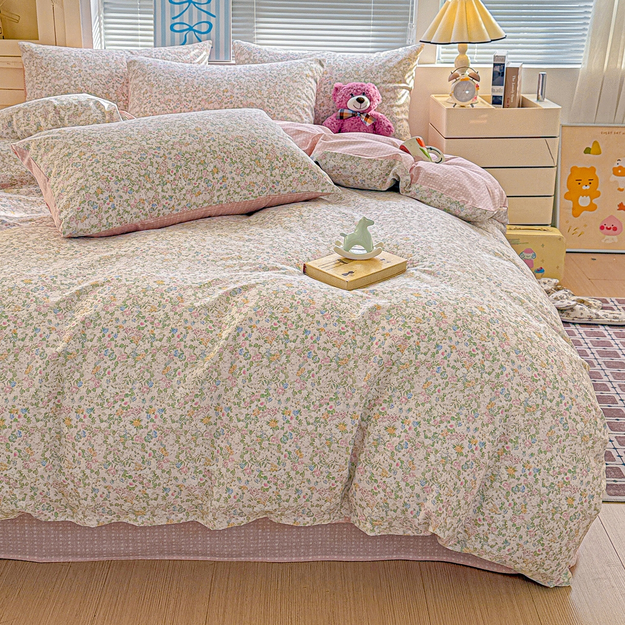 91家纺网 家纺一手货源 找家纺 名品家纺 2026新款100%纯棉四件套系列 提供买家秀 花夕印象