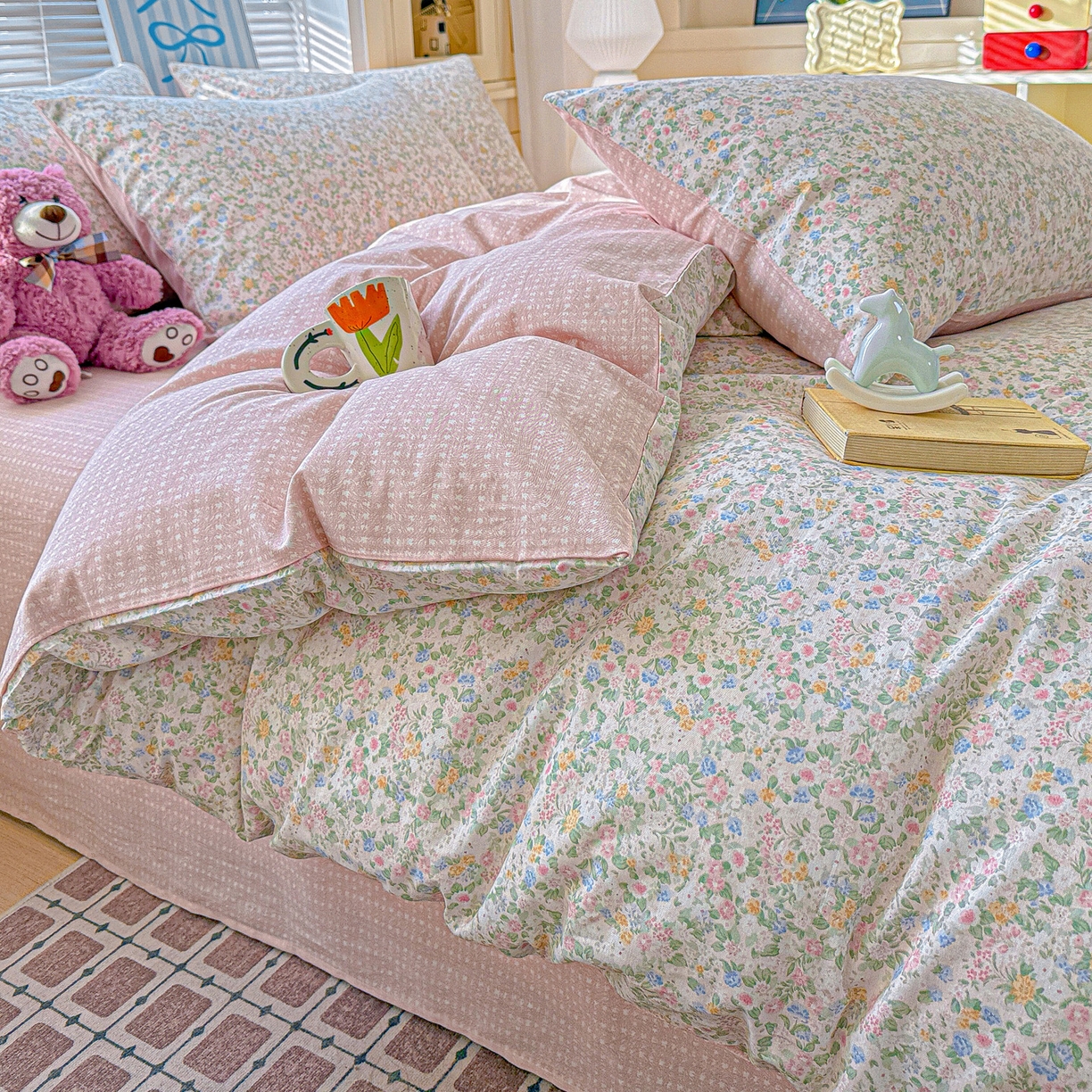 91家纺网 家纺一手货源 找家纺 名品家纺 2026新款100%纯棉四件套系列 提供买家秀 花夕印象