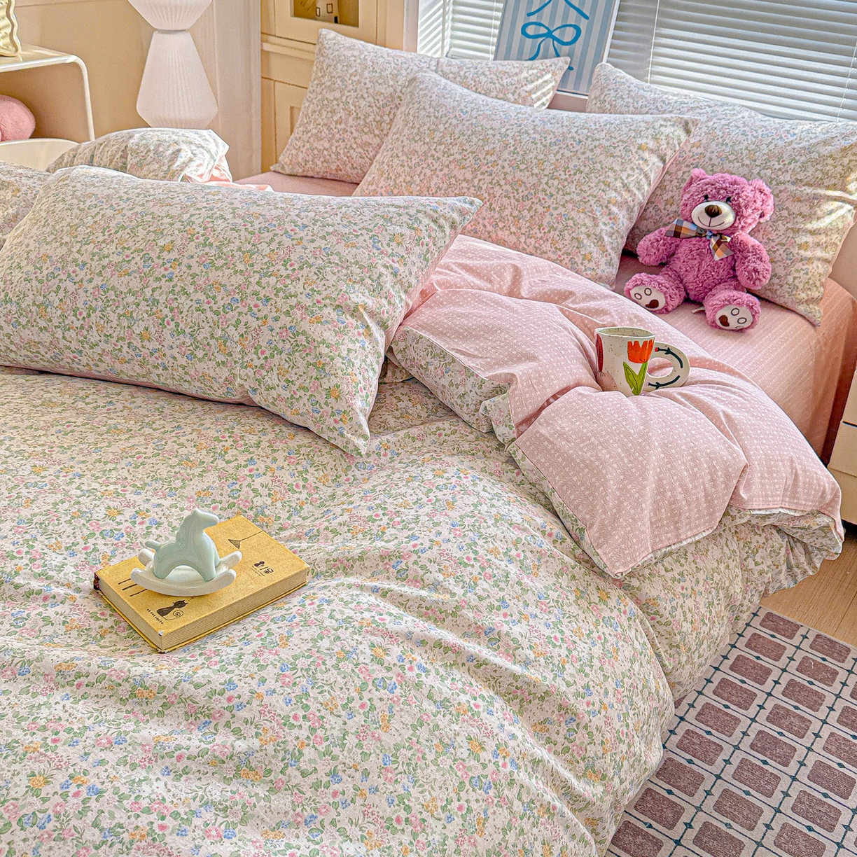 91家纺网 家纺一手货源 找家纺 名品家纺 2026新款100%纯棉四件套系列 提供买家秀 花夕印象