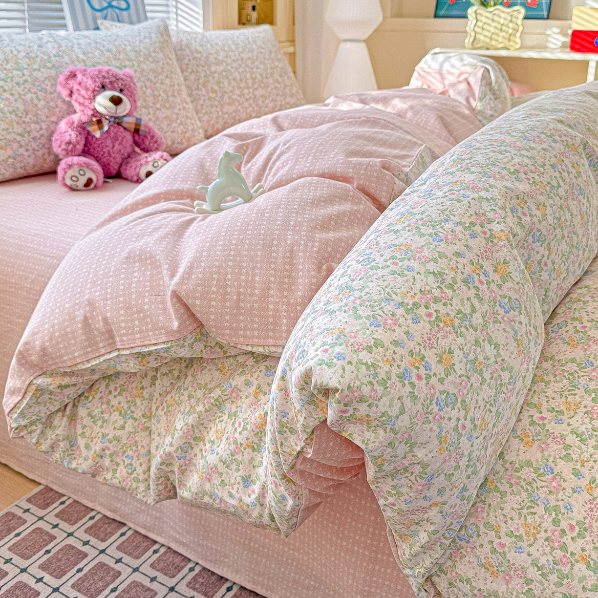 91家纺网 家纺一手货源 找家纺 名品家纺 2026新款100%纯棉四件套系列 提供买家秀 花夕印象