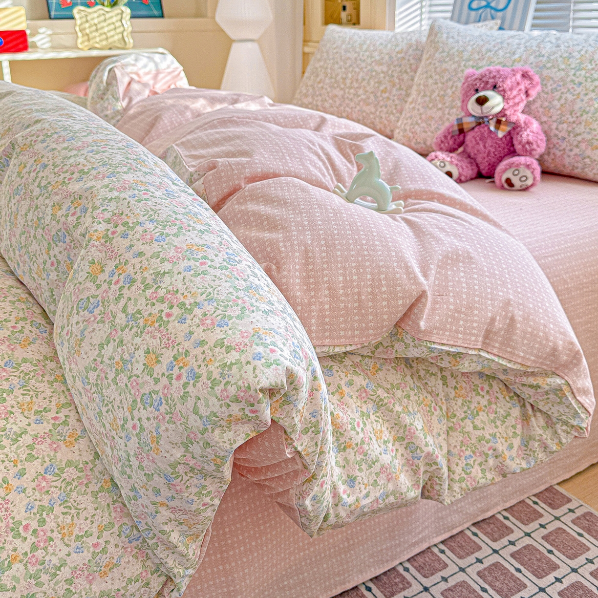 91家纺网 家纺一手货源 找家纺 名品家纺 2026新款100%纯棉四件套系列 提供买家秀 花夕印象