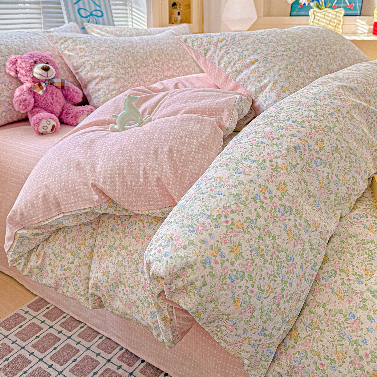 91家纺网 家纺一手货源 找家纺 名品家纺 2026新款100%纯棉四件套系列 提供买家秀 花夕印象