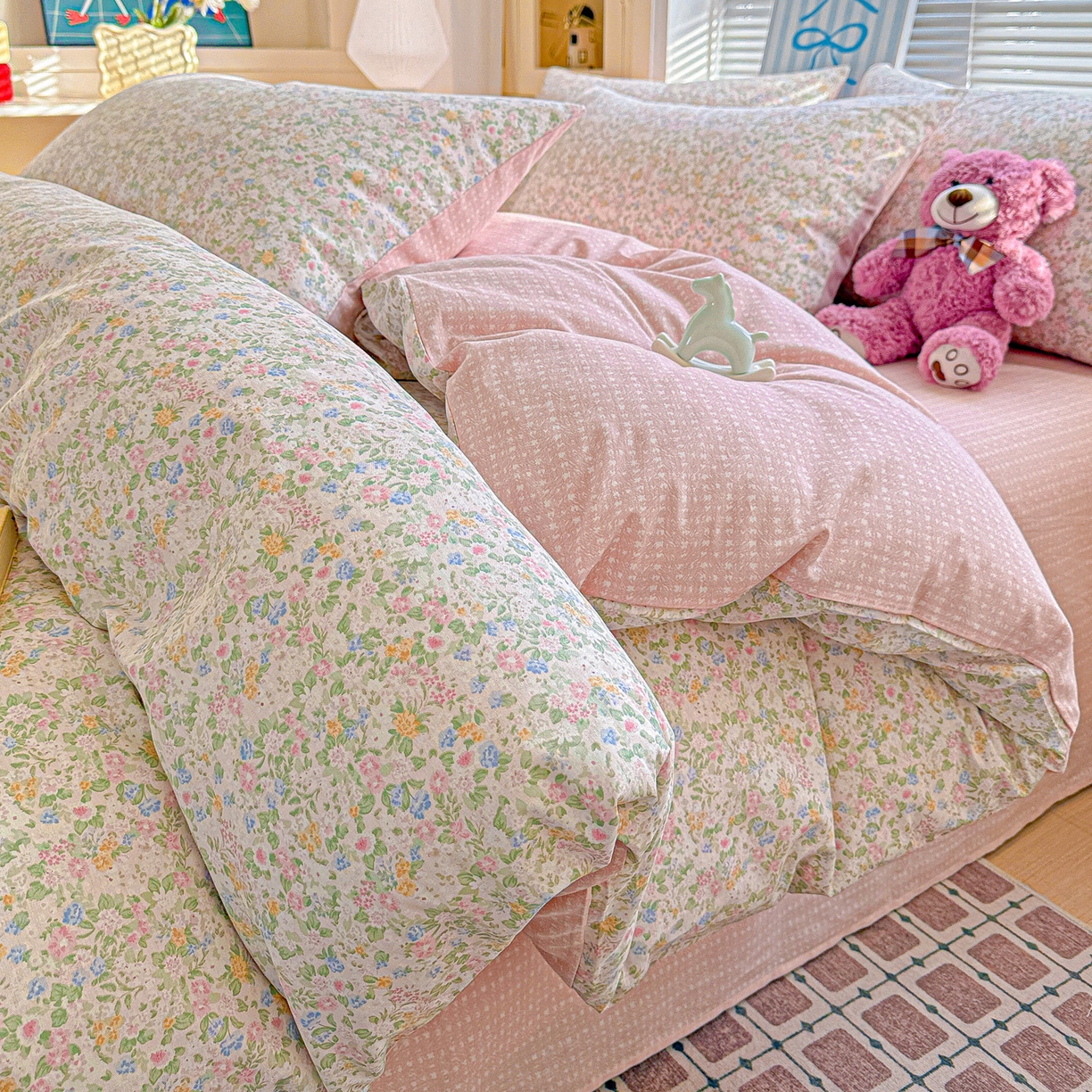 91家纺网 家纺一手货源 找家纺 名品家纺 2026新款100%纯棉四件套系列 提供买家秀 花夕印象