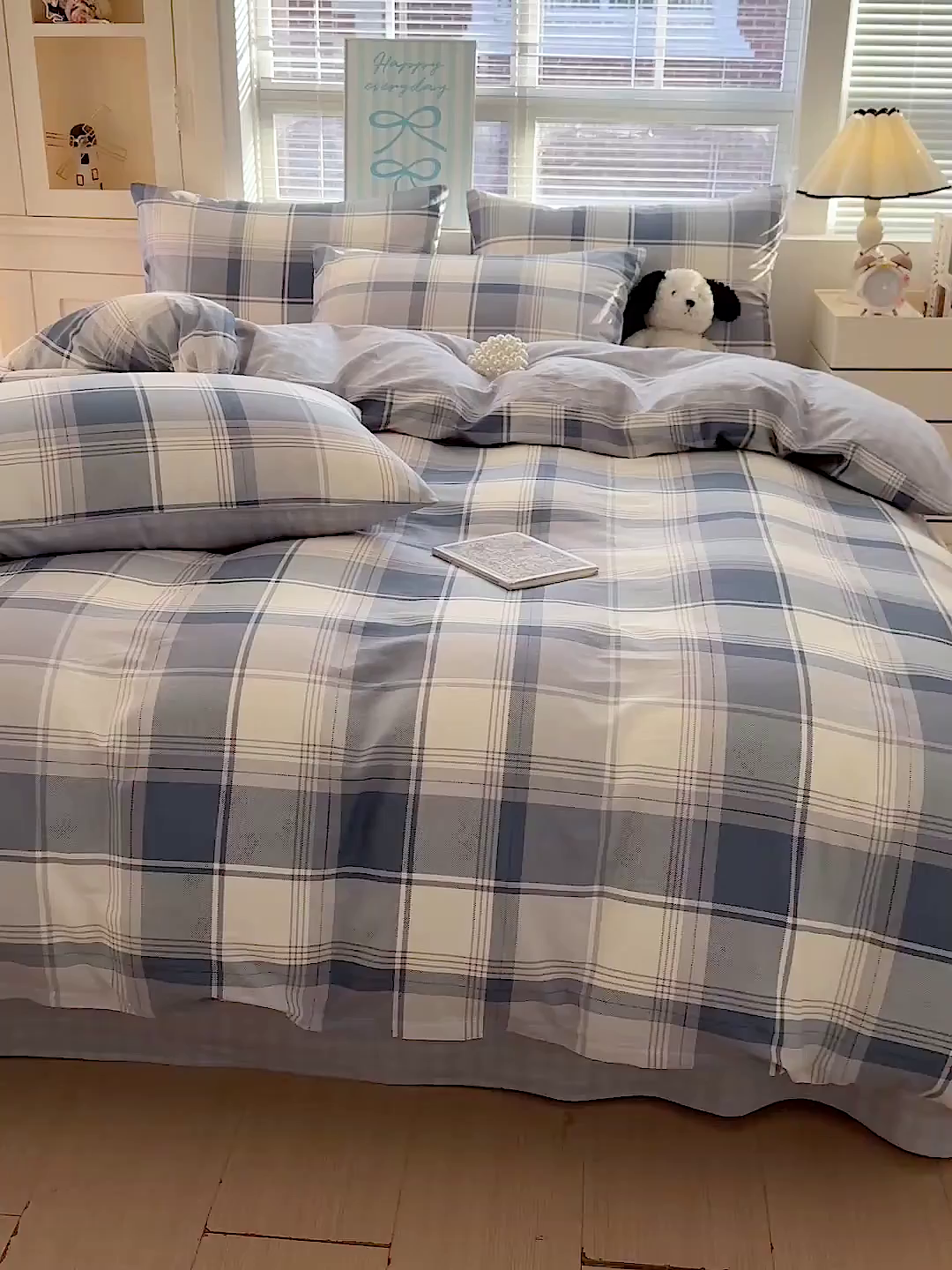 91家纺网 家纺一手货源 找家纺 名品家纺 2026新款100%纯棉四件套系列 蓝格梦境