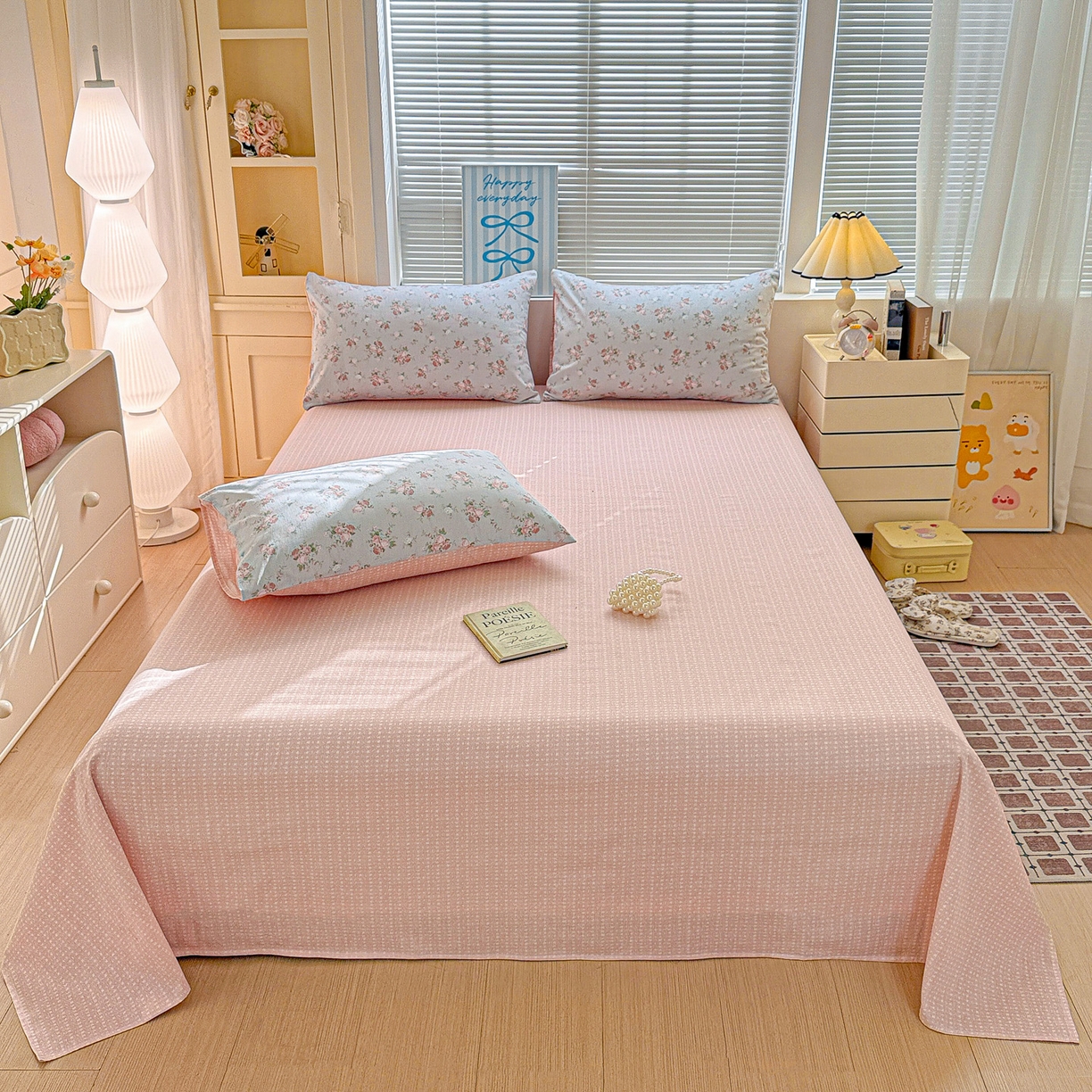 91家纺网 家纺一手货源 找家纺 名品家纺 2026新款100%纯棉四件套系列 冷羽花园