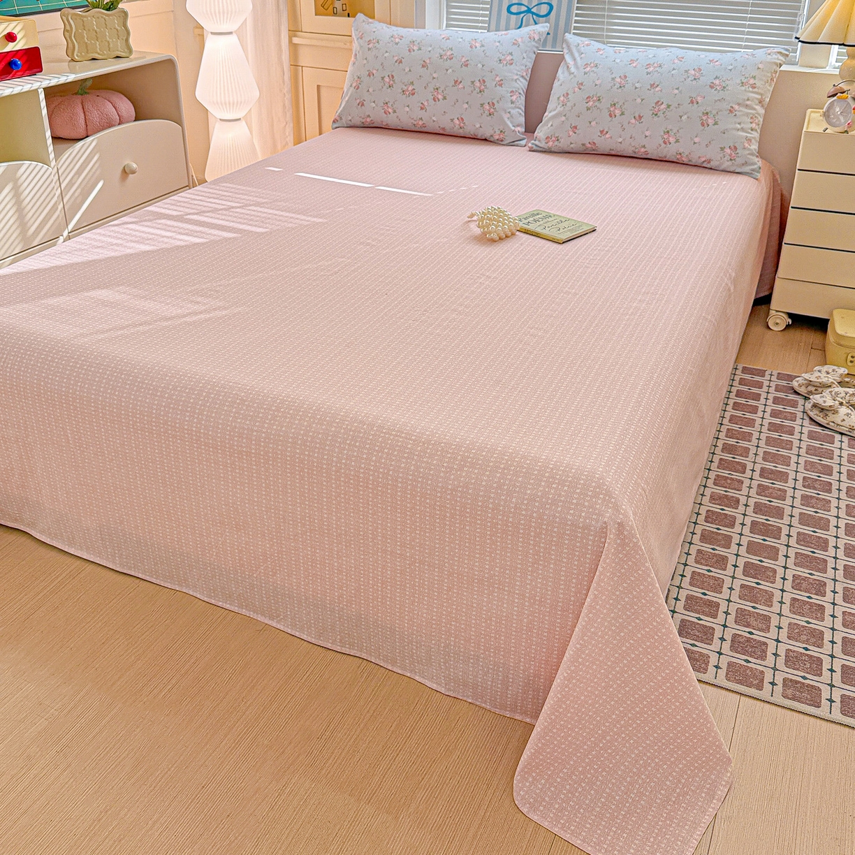 91家纺网 家纺一手货源 找家纺 名品家纺 2026新款100%纯棉四件套系列 冷羽花园