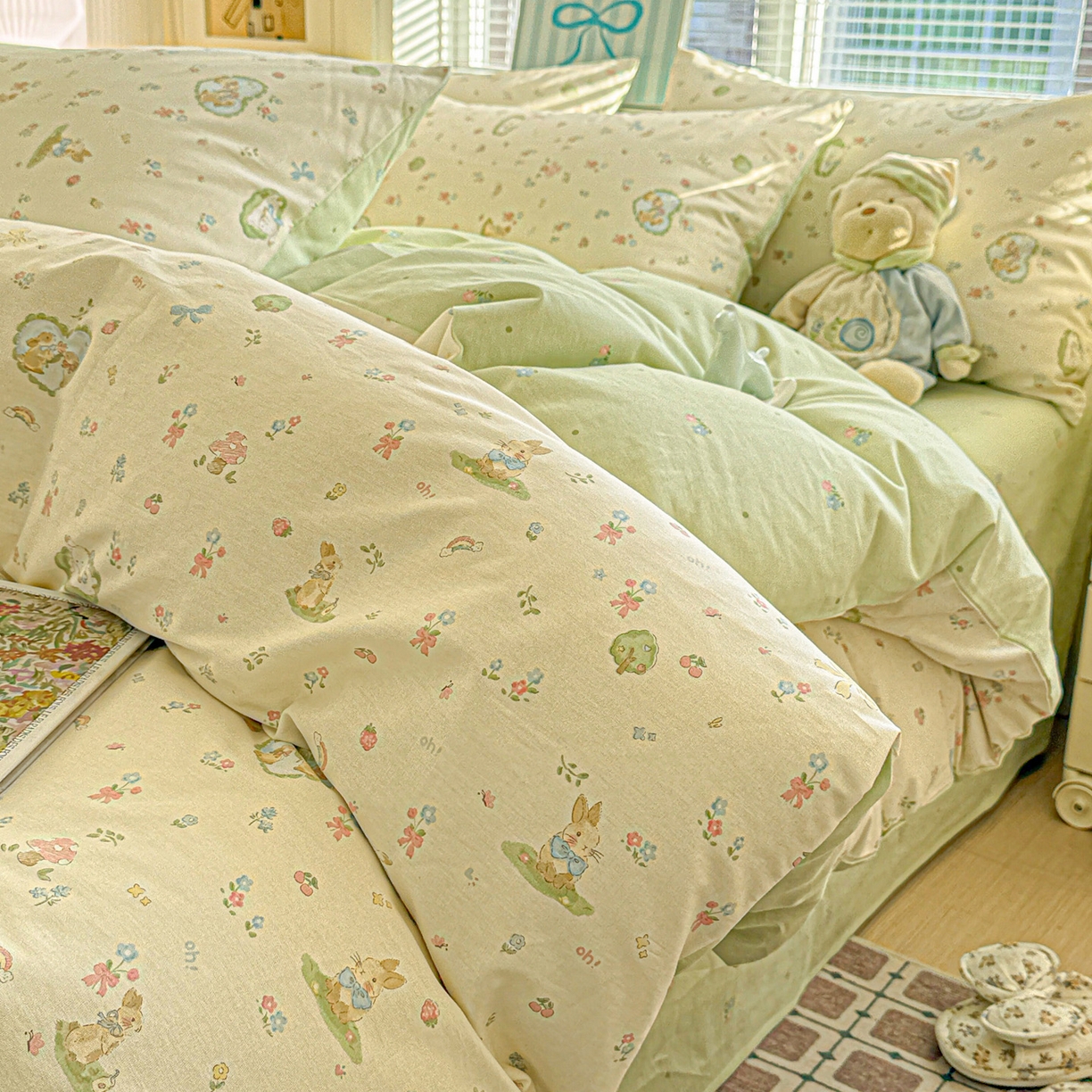 名品家纺 2026新款100%纯棉四件套系列 蘑菇电话