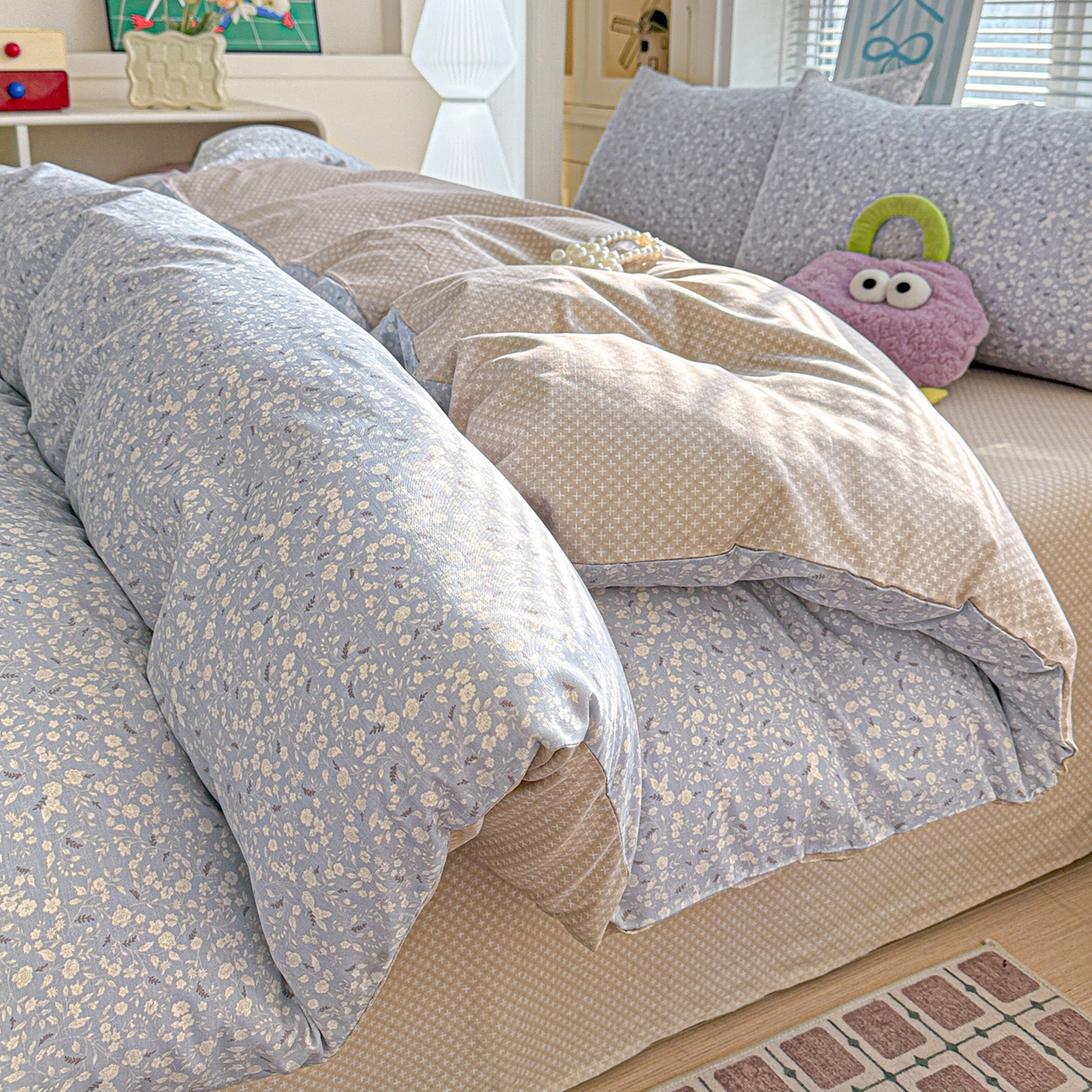 91家纺网 家纺一手货源 找家纺 名品家纺 2026新款100%纯棉四件套系列 陌上海棠