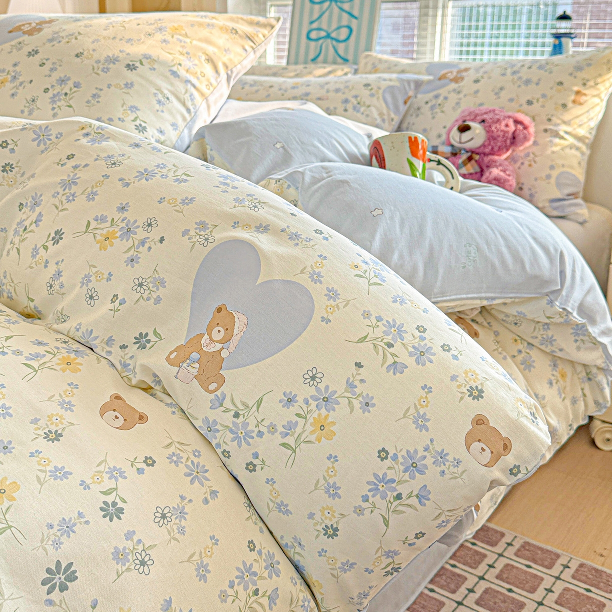 名品家纺 2026新款100%纯棉四件套系列 奶芙熊