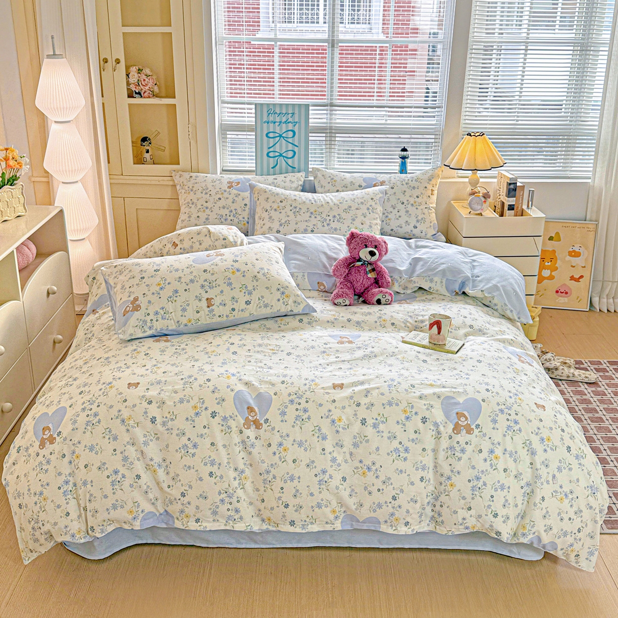 91家纺网 家纺一手货源 找家纺 名品家纺 2026新款100%纯棉四件套系列 奶芙熊