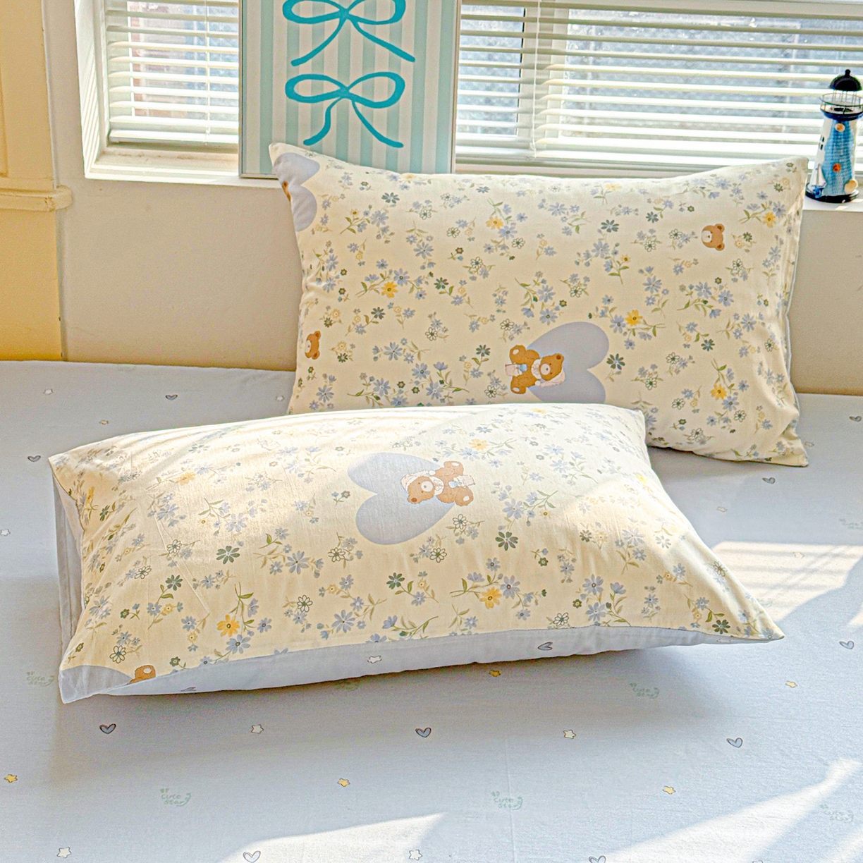 91家纺网 家纺一手货源 找家纺 名品家纺 2026新款100%纯棉四件套系列 奶芙熊