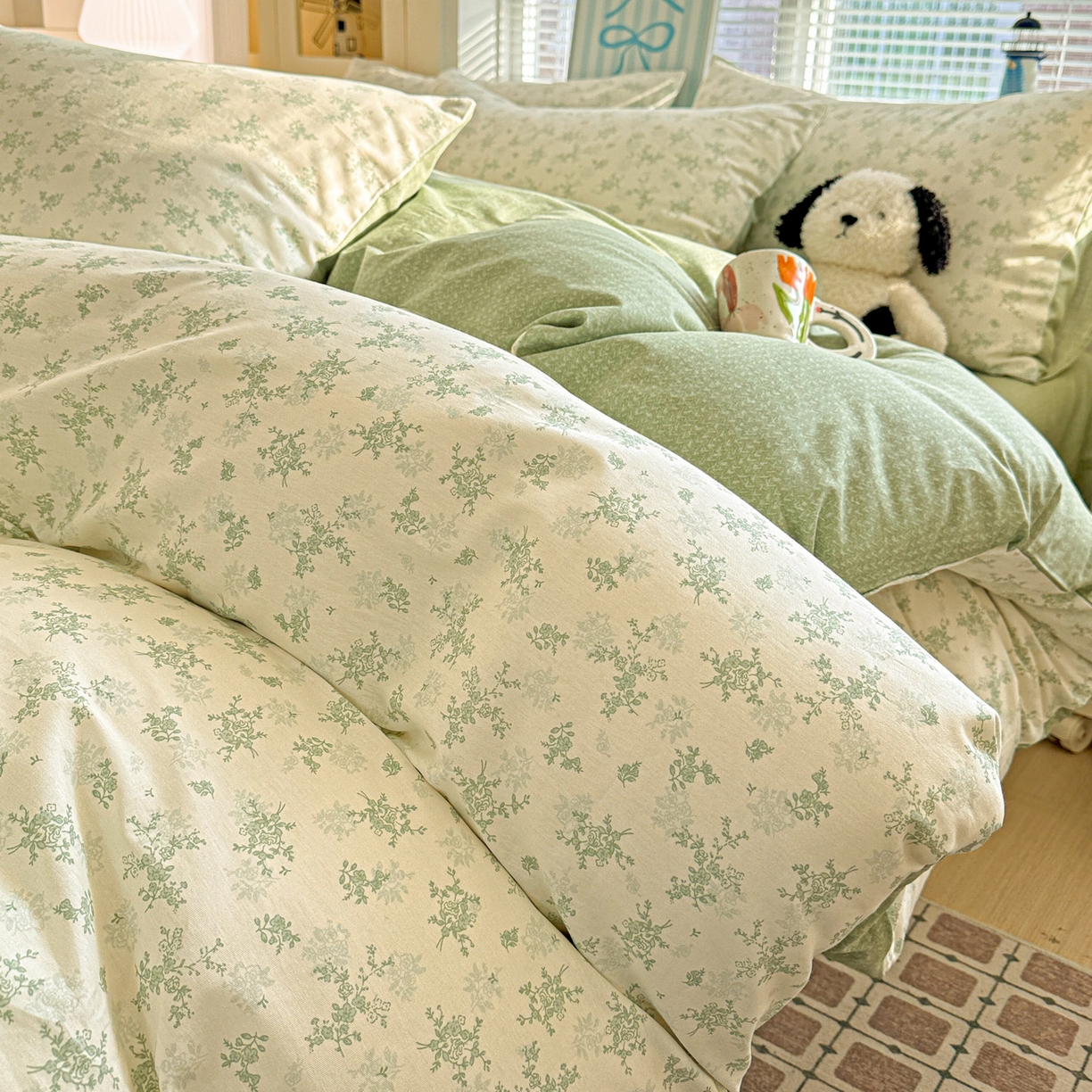 名品家纺 2026新款100%纯棉四件套系列 清清文絮