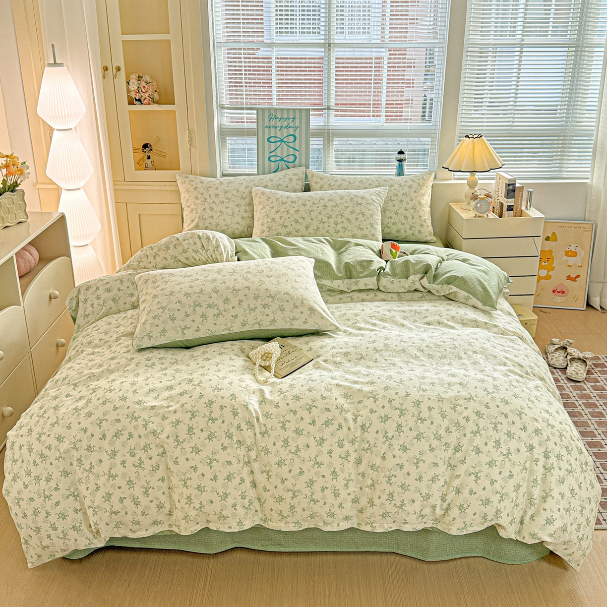 91家纺网 家纺一手货源 找家纺 名品家纺 2026新款100%纯棉四件套系列 清清文絮