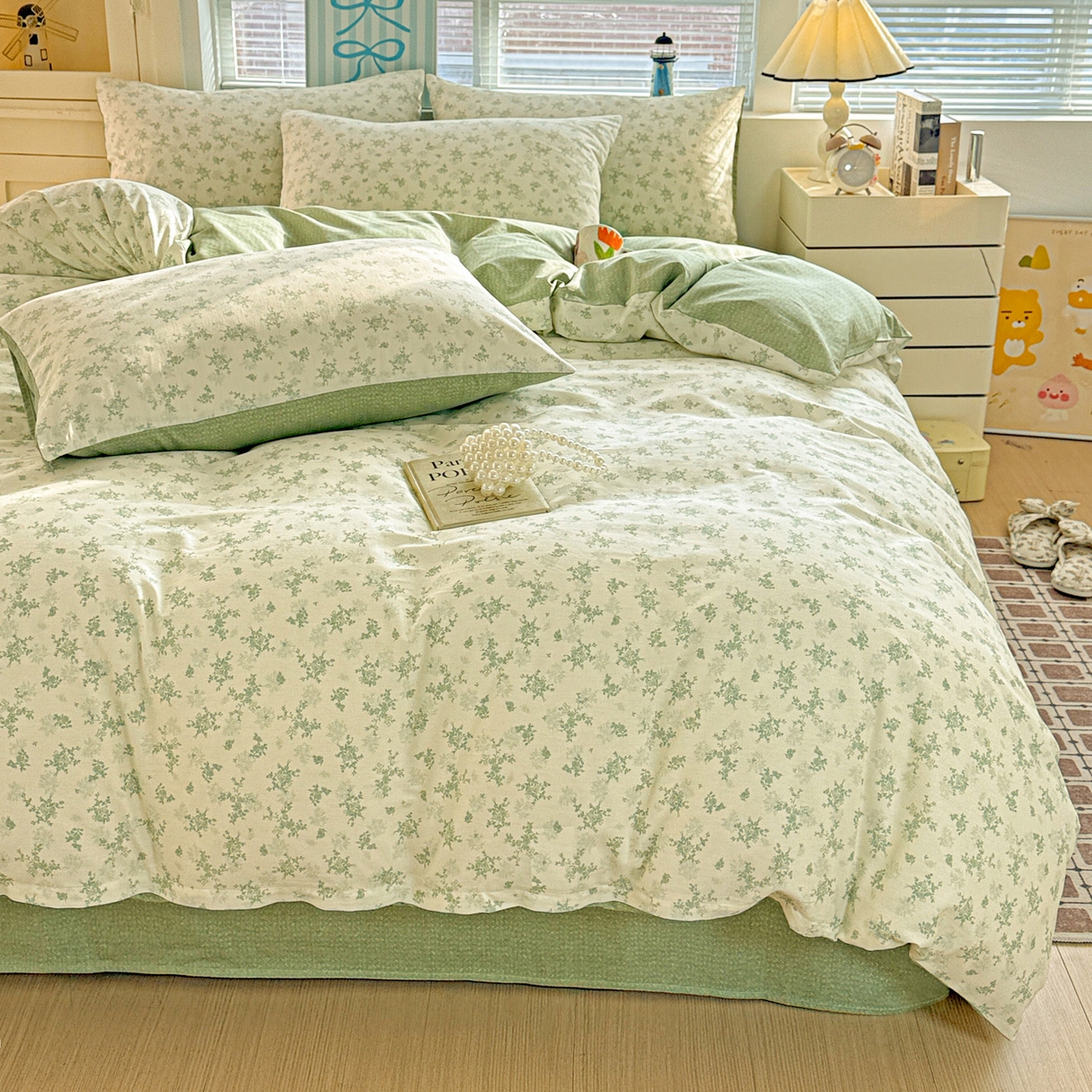 91家纺网 家纺一手货源 找家纺 名品家纺 2026新款100%纯棉四件套系列 清清文絮