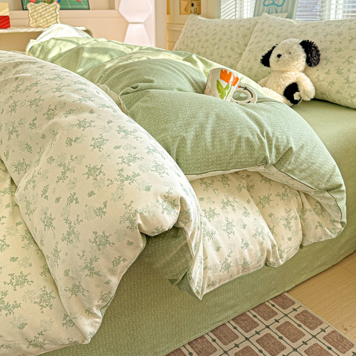 91家纺网 家纺一手货源 找家纺 名品家纺 2026新款100%纯棉四件套系列 清清文絮