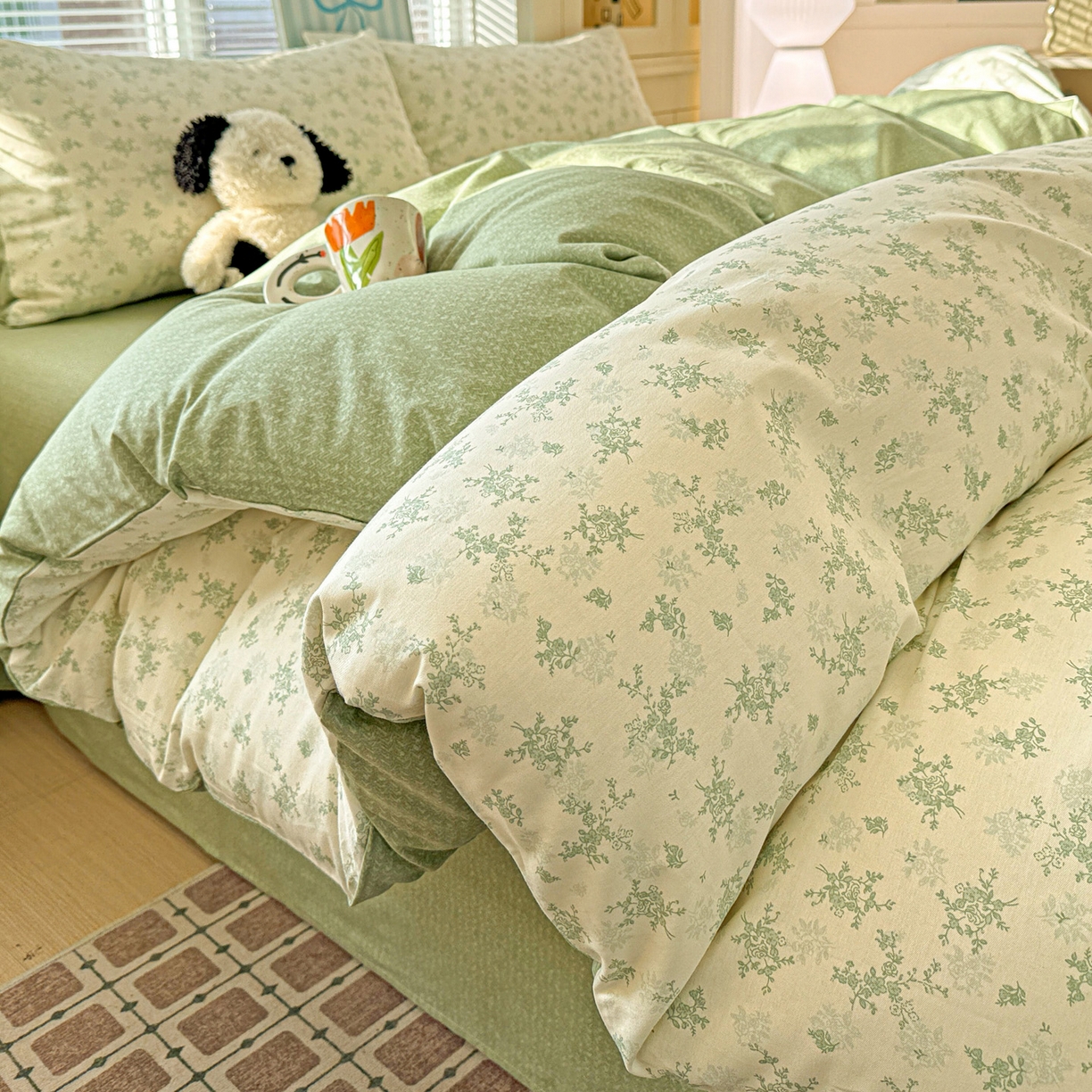 91家纺网 家纺一手货源 找家纺 名品家纺 2026新款100%纯棉四件套系列 清清文絮