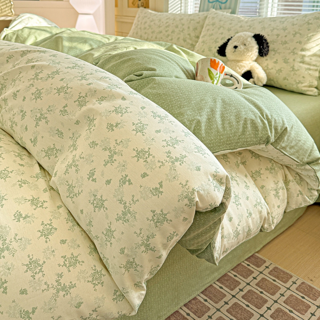 91家纺网 家纺一手货源 找家纺 名品家纺 2026新款100%纯棉四件套系列 清清文絮