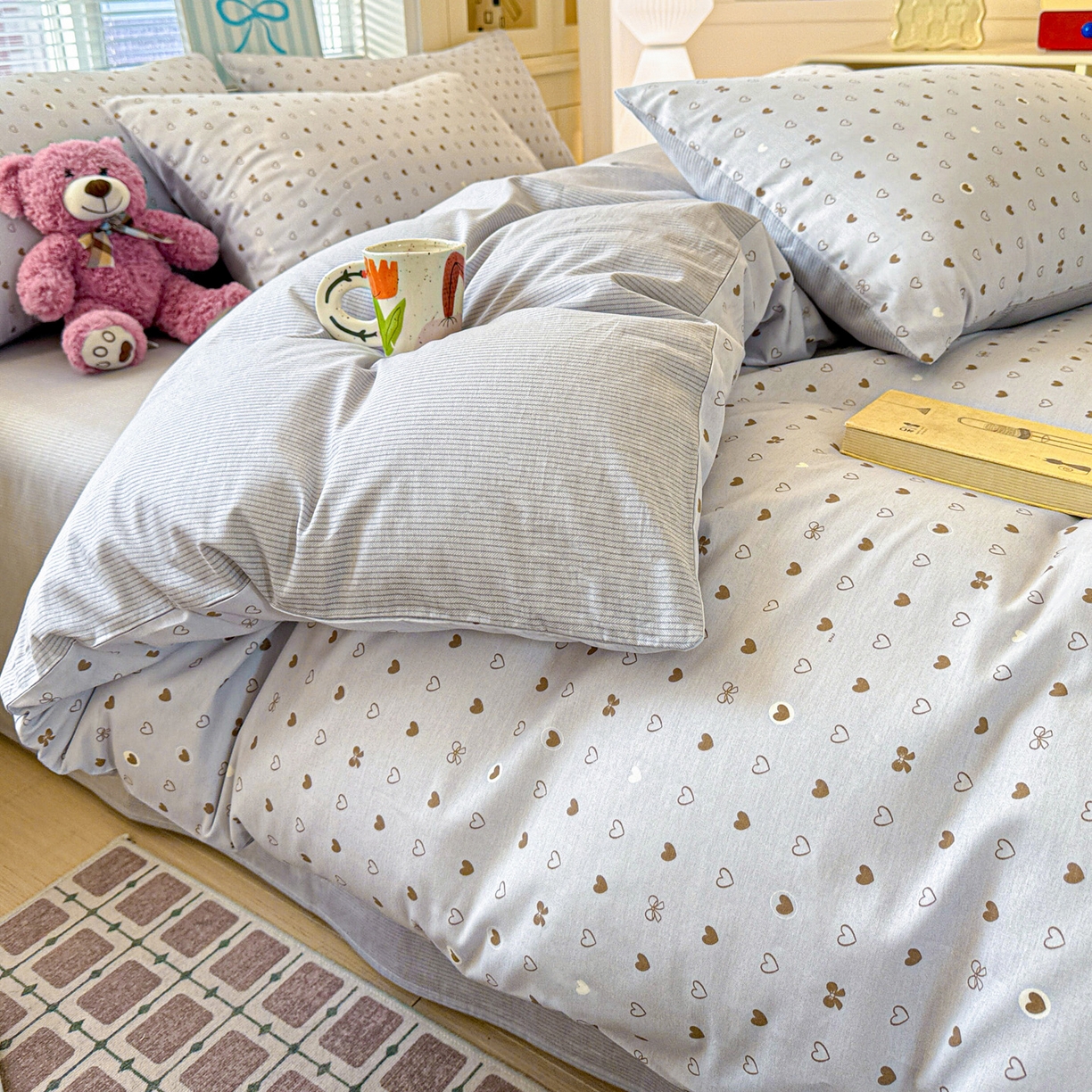 91家纺网 家纺一手货源 找家纺 名品家纺 2026新款100%纯棉四件套系列 数字心情