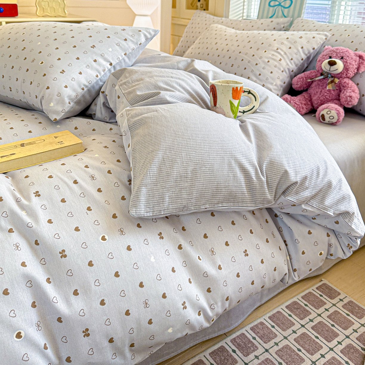 91家纺网 家纺一手货源 找家纺 名品家纺 2026新款100%纯棉四件套系列 数字心情