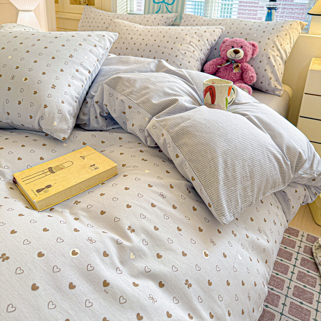 91家纺网 家纺一手货源 找家纺 名品家纺 2026新款100%纯棉四件套系列 数字心情