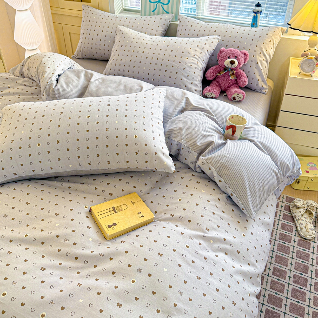 91家纺网 家纺一手货源 找家纺 名品家纺 2026新款100%纯棉四件套系列 数字心情