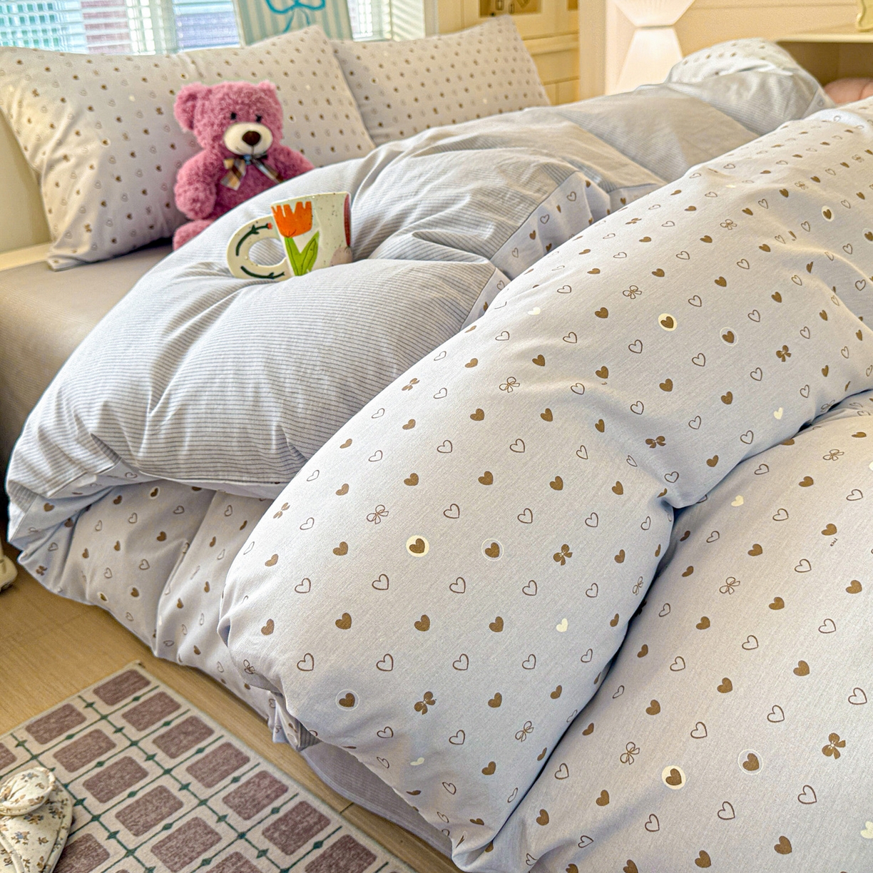 91家纺网 家纺一手货源 找家纺 名品家纺 2026新款100%纯棉四件套系列 数字心情