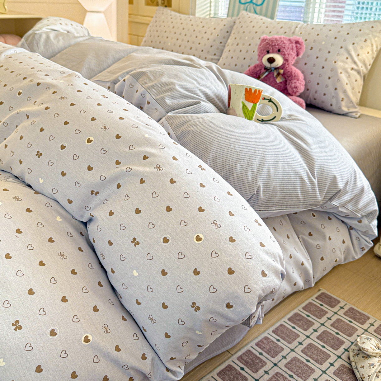 91家纺网 家纺一手货源 找家纺 名品家纺 2026新款100%纯棉四件套系列 数字心情