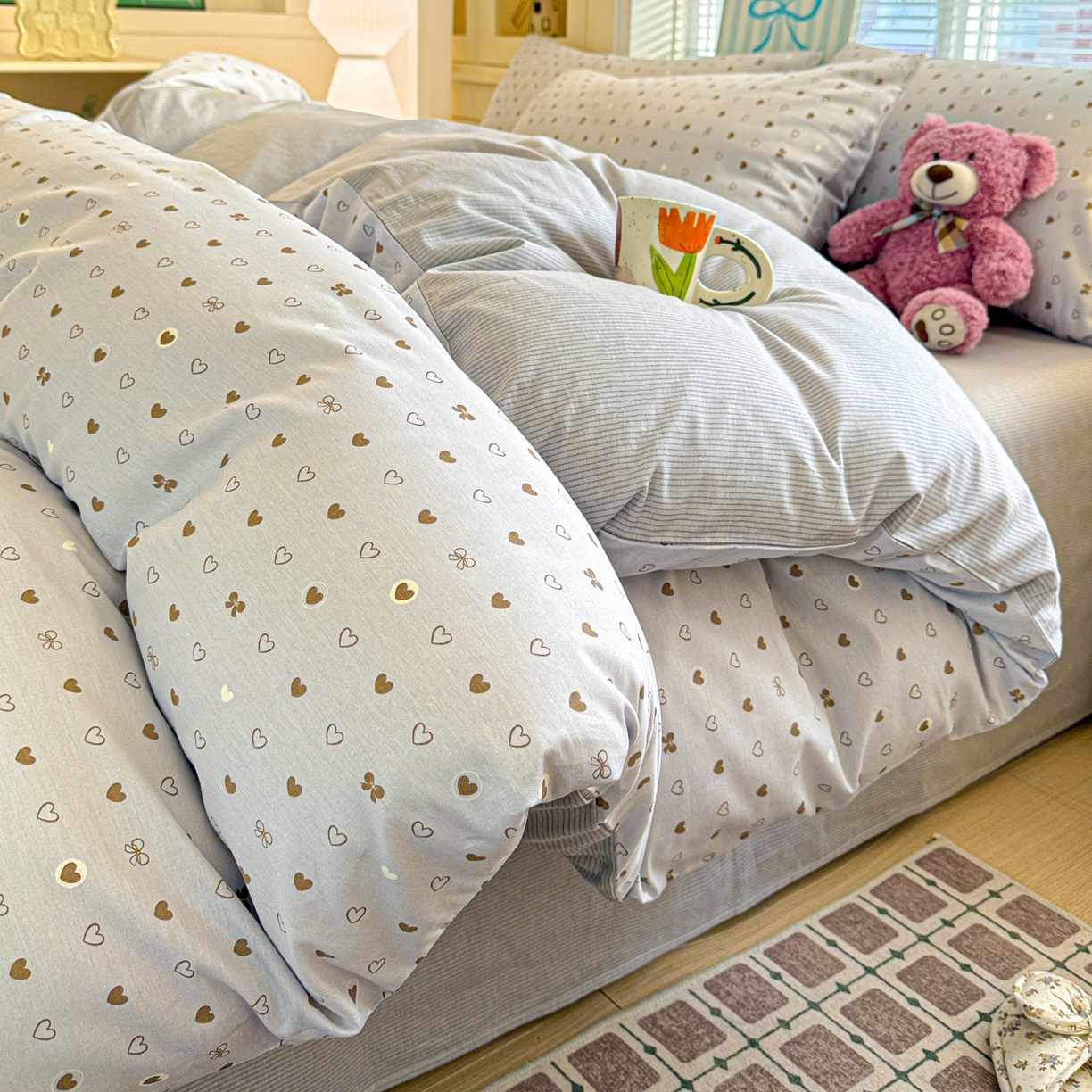 91家纺网 家纺一手货源 找家纺 名品家纺 2026新款100%纯棉四件套系列 数字心情