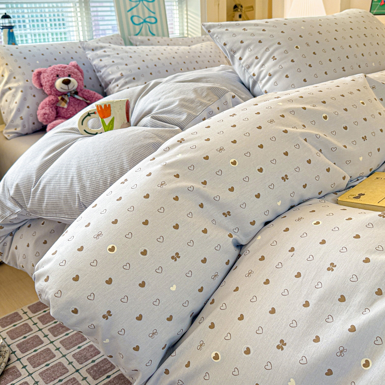 91家纺网 家纺一手货源 找家纺 名品家纺 2026新款100%纯棉四件套系列 数字心情