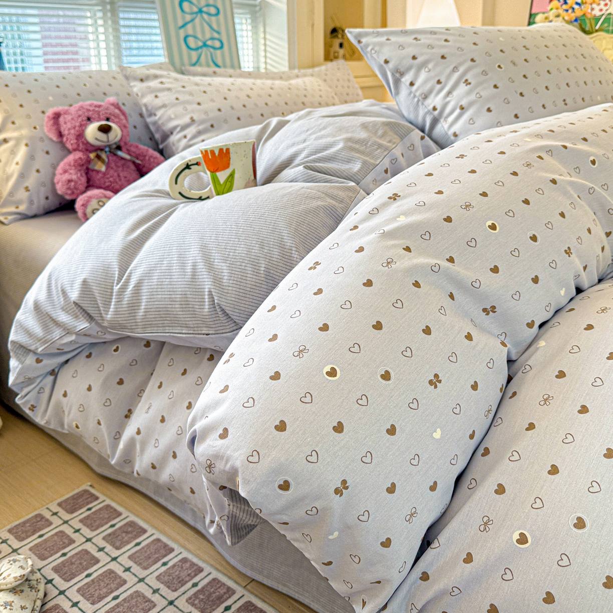 91家纺网 家纺一手货源 找家纺 名品家纺 2026新款100%纯棉四件套系列 数字心情