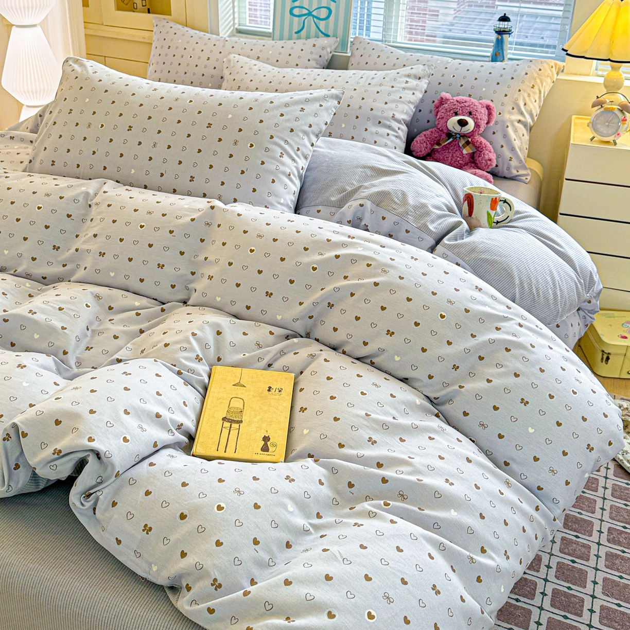 91家纺网 家纺一手货源 找家纺 名品家纺 2026新款100%纯棉四件套系列 数字心情