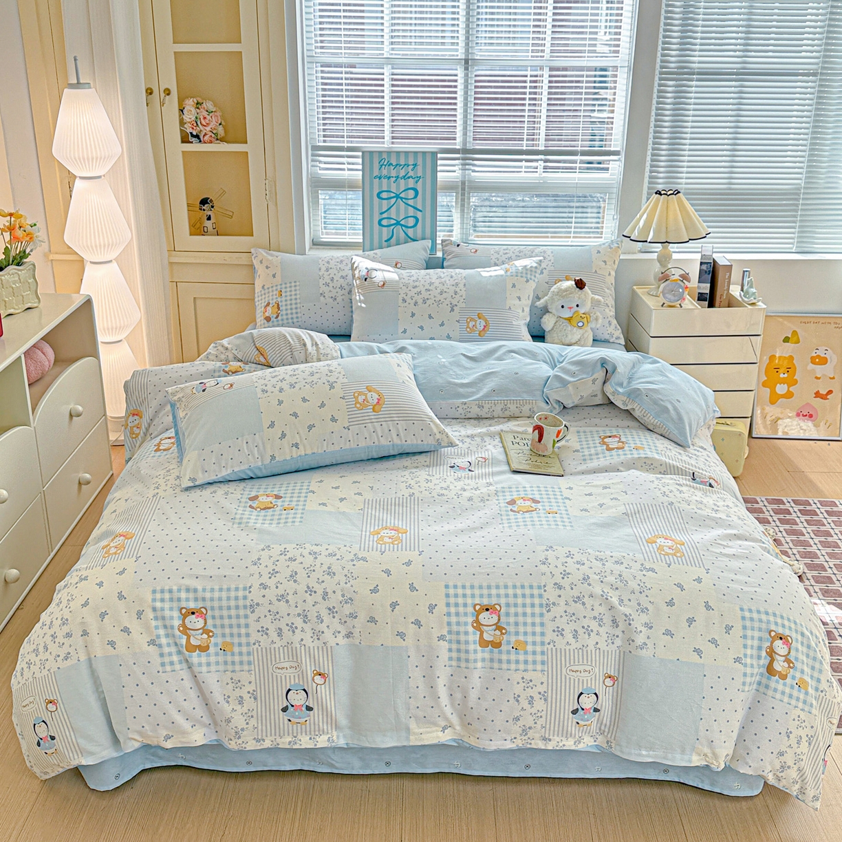 91家纺网 家纺一手货源 找家纺 名品家纺 2026新款100%纯棉四件套系列 童话拼贴