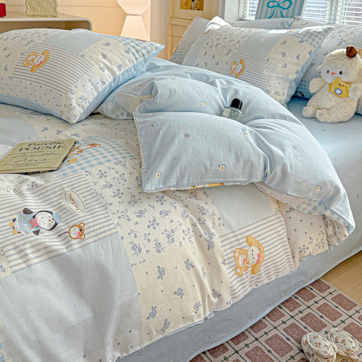 91家纺网 家纺一手货源 找家纺 名品家纺 2026新款100%纯棉四件套系列 童话拼贴