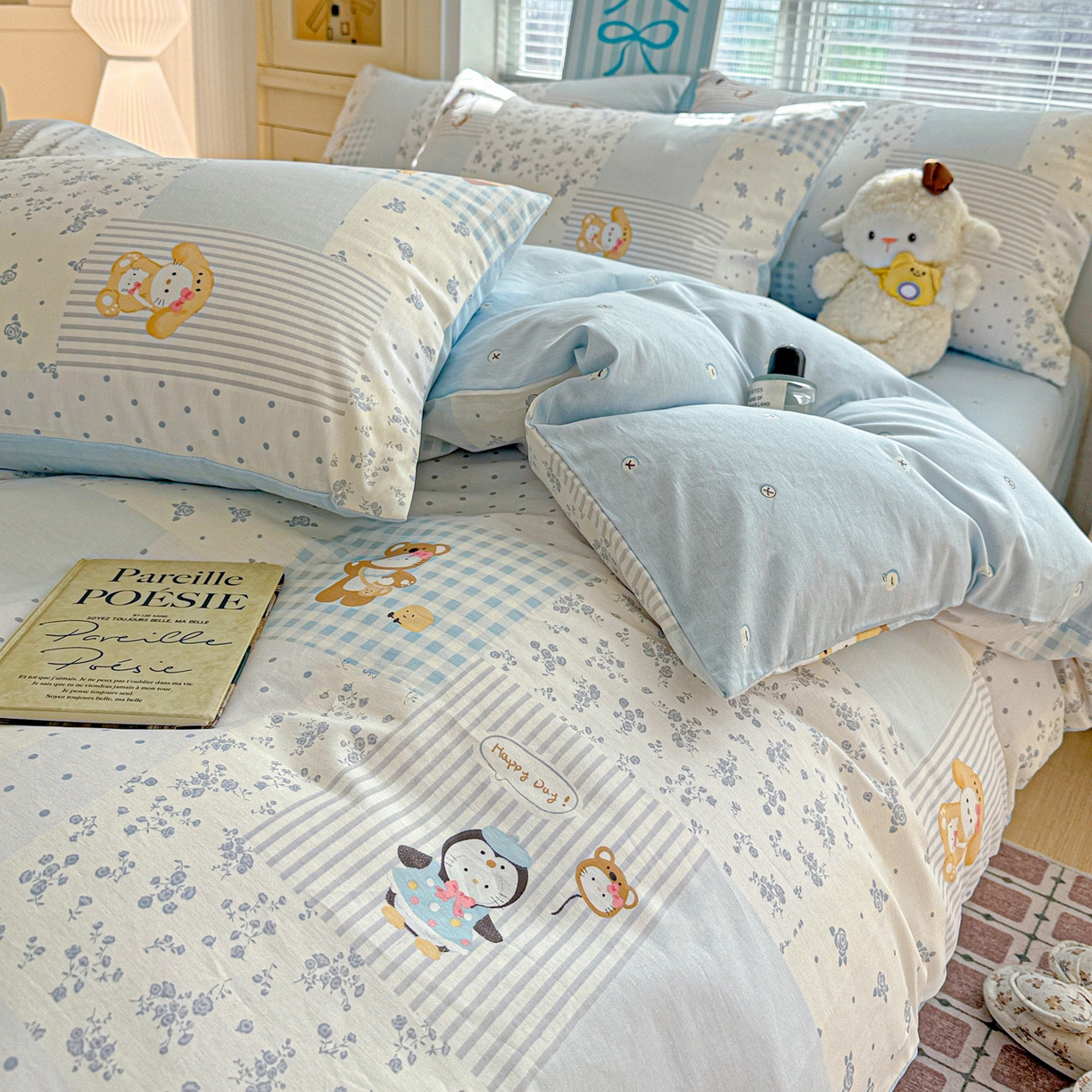 91家纺网 家纺一手货源 找家纺 名品家纺 2026新款100%纯棉四件套系列 童话拼贴