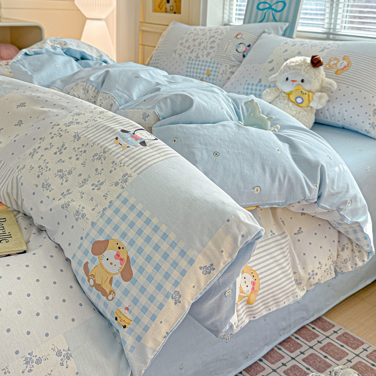 91家纺网 家纺一手货源 找家纺 名品家纺 2026新款100%纯棉四件套系列 童话拼贴