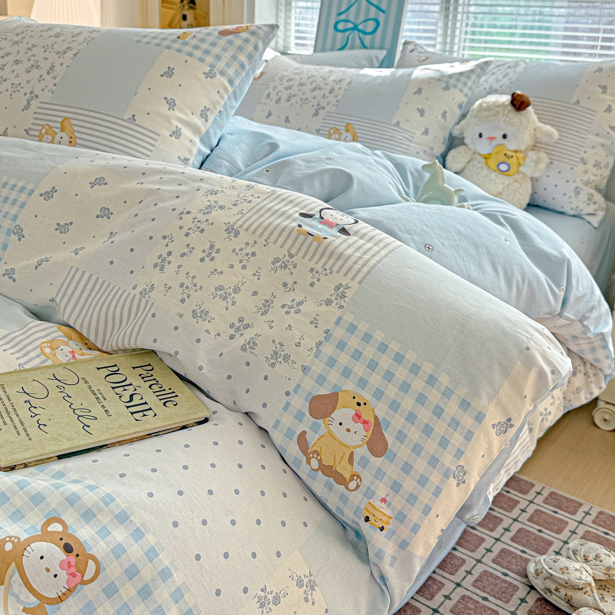 91家纺网 家纺一手货源 找家纺 名品家纺 2026新款100%纯棉四件套系列 童话拼贴