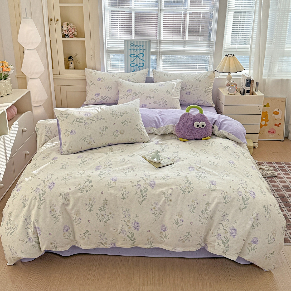 91家纺网 家纺一手货源 找家纺 名品家纺 2026新款100%纯棉四件套系列 芜晴花