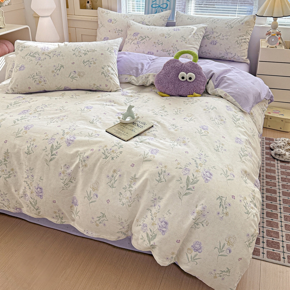 91家纺网 家纺一手货源 找家纺 名品家纺 2026新款100%纯棉四件套系列 芜晴花